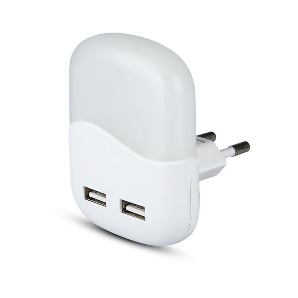 Steckdosenadapter mit zwei USB-Anschlüssen