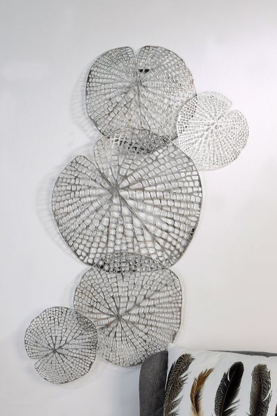 Wandrelief GILDE Wandreliefs Höhe 94cm Breite 57cm silberfarben Metall