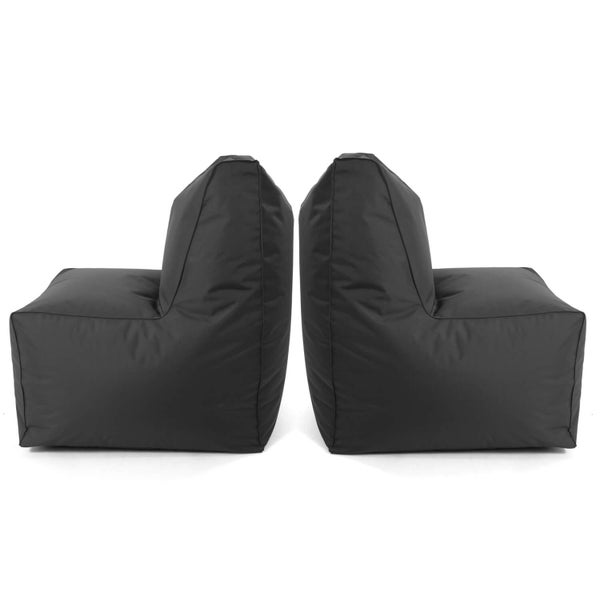 mokebo Outdoor Sitzsack-Sessel mit Hocker für Balkon und Garten 'Der Ruhepol', Outdoor Bean Bag mit EPS-Perlen Füllung in Anthrazit