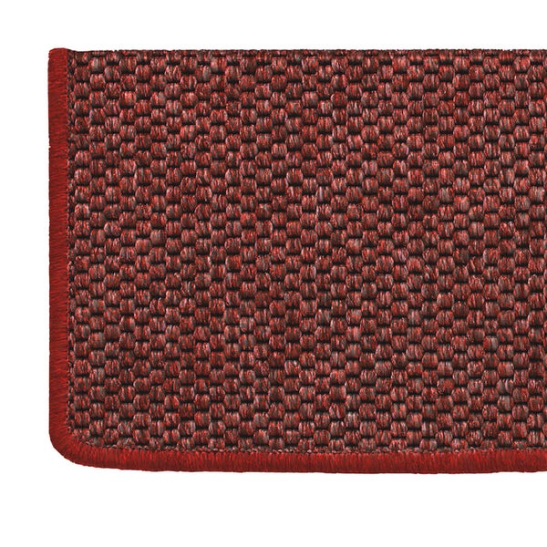 FLOORDIREKT Stufenmatte Kalkutta - Sisaloptik - Schlingenpol - Selbstklebend - Rot - Rechteckig - 23,5 x 65 cm