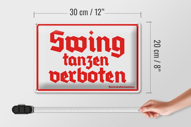 Blechschild Spruch 20x30cm Swing tanzen verboten