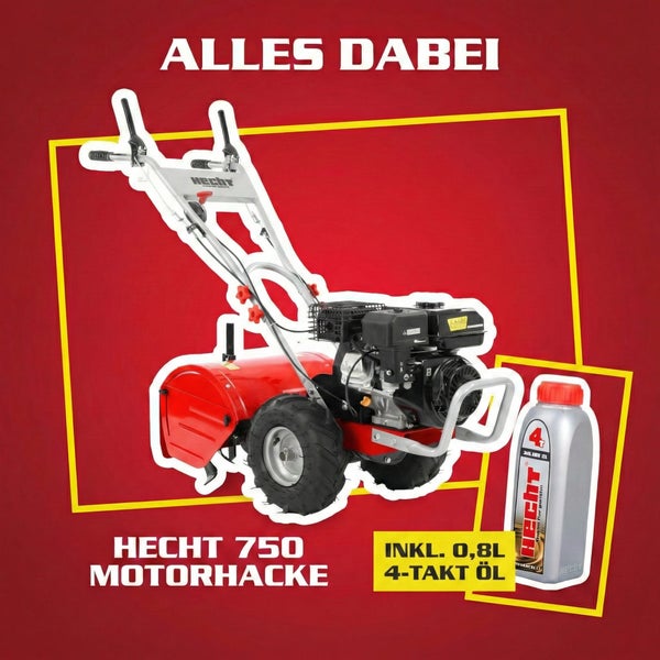 Hecht 750 Motorhacke mit 0,8 Liter Viertaktöl