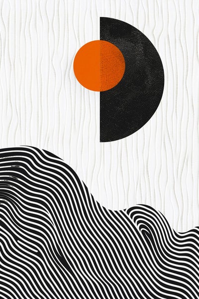 Abstraktes Kunstwerk mit Kreisen und Linien