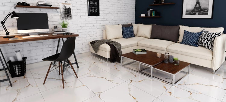 Feinsteinzeug Wand- und Bodenfliese 60 cm x 120 cm - Torrence white