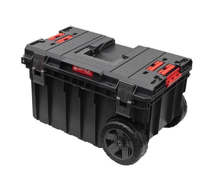 PROREGAL QBRICK Werkzeugtrolley One HxBxT 34,5 x 60,5 x 40,5 cm Mit Deck & Teleskopgriffe Mit Klemmverschlüsse Mit 2 Gummiräder Metall Schwarz