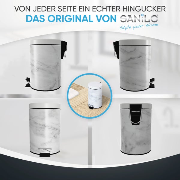 Sanilo Kosmetikeimer 3L mit Absenkautomatik Marmor