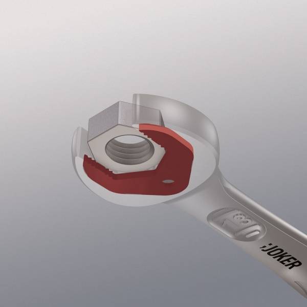 Maulschlüssel greift Mutter, Wera Joker Logo