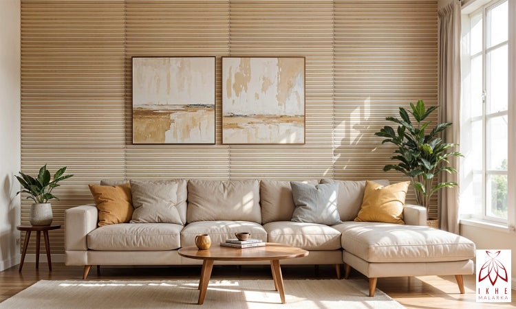 Lamellen Imitat aus Styropor Polystyrol XPS 3D Paneele Deckenpaneele Wandpaneele, Dekoren, Slats Weiß-Gold XL 100x50cm