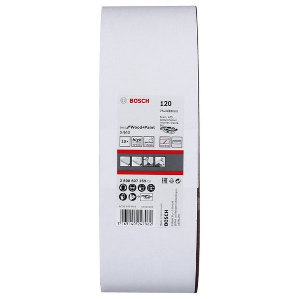 Bosch PRO X440 Schleifband 75 x 533 mm 120 - 2608607259