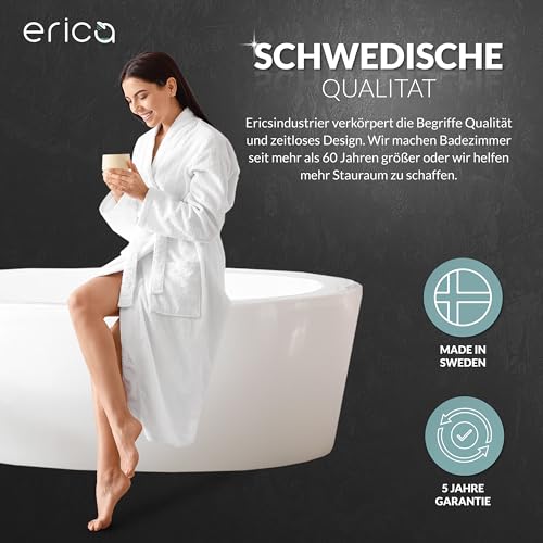 Erica Duschstange 70x90, 90x140 oder 70x160 cm Duschvorhangstange Ecke für Badewannen geeignet, Winkelstange, Montage ohne Deckenstütze, Gebogene Stange, Schwarz Pulverbeschichteter Stahl