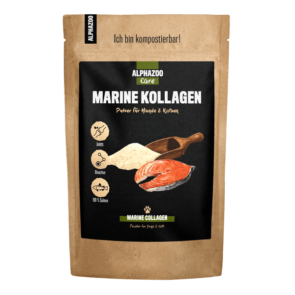 ALPHAZOO Marine Kollagen Pulver 500g für Hunde und Katzen I Fisch Kollagenhydrolysat