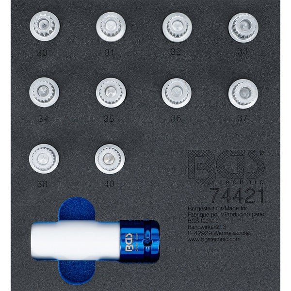 BGS technic 74421 Nusseinsätze Set mit Steckschlüssel