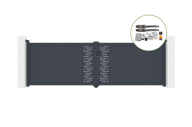 Drehtor 4m ARLBERG H.120cm Aluminium + TANKER B700 Motorisierung