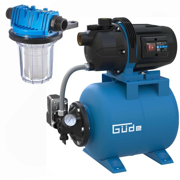 Güde Hauswasserwerk mit Wasserfilter für die Gartenbewässerung und Brauchwasserversorgung