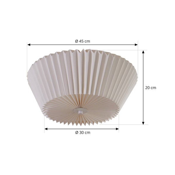Lindby Deckenlampe Magali in Weiß aus Papier (1 flammig, E27) - Deckenleuchte Lampe Wohnzimmerleuchte