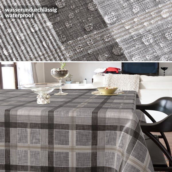 Tischdecke mit wasserundurchlässiger Oberfläche und Karo Muster