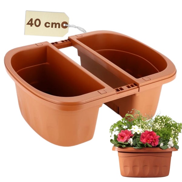 Blumenkasten, 40 Zentimeter, mit Bepflanzung