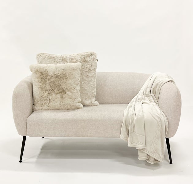 Zaya Dekokissen - Bont look 45x45 cm, Beige