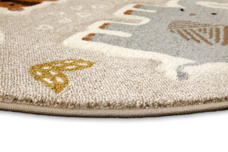 Kinderteppich Sand Beige meliert Nala & Friends Smart Kids 120 cm rund
