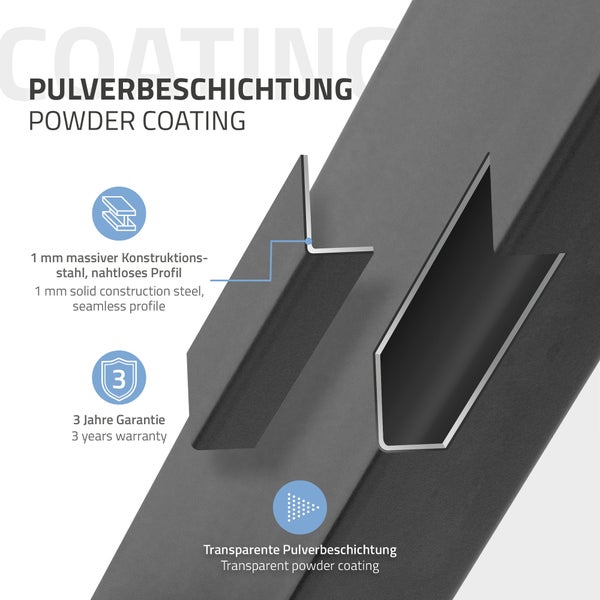 ECD Germany 2x Tischbeine X-Design X-Form, 60 x 72 cm, Anthrazit, pulverbeschichtete Stahl, Industriedesign, Metall Tischkufen Tischuntergestell Tischgestell Möbelfüße, für Esstisch Schreibtisch