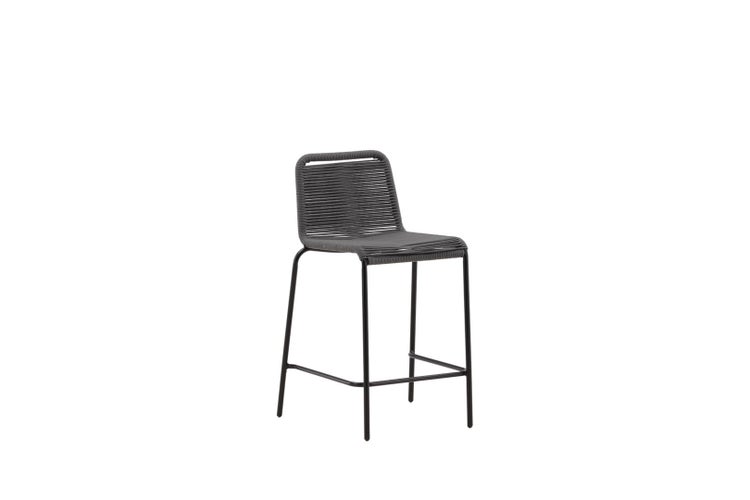 Lindos Garten Barhocker stapelbar dunkel grau. 2er Set