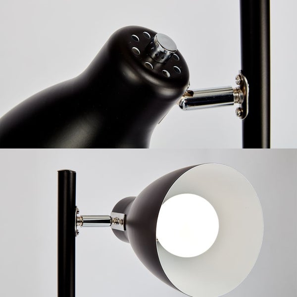 Stehlampe - Schalter, schwenkbar, E27 Fassung, max. 25W, 3-flammig, Schwarz