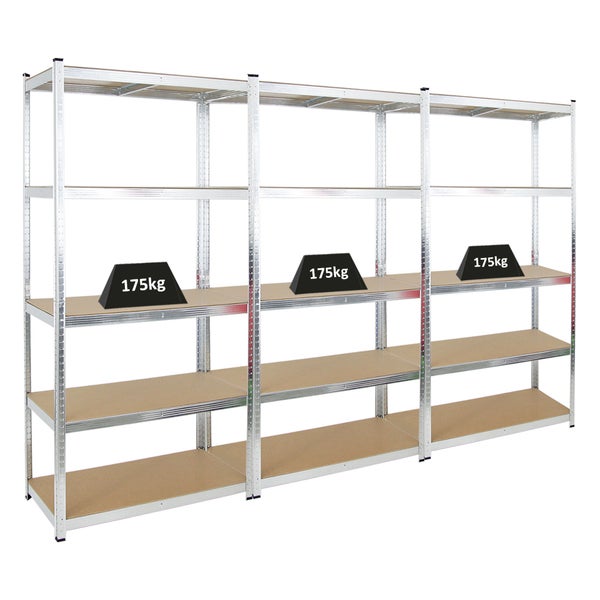 PROREGAL Mega Deal 3x Schwerlastregal Giant Ragnar HxBxT 200 x 100 x 50 cm Fachlast 175 kg Verzinkt
