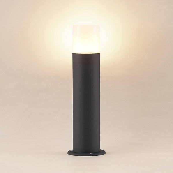 Lindby Außenleuchte Tabyn (spritzwassergeschützt (Modern) in Schwarz aus Aluminium (1 flammig, E27) - Wegeleuchte Pollerleuchte Wegelampe Sockelleuchte