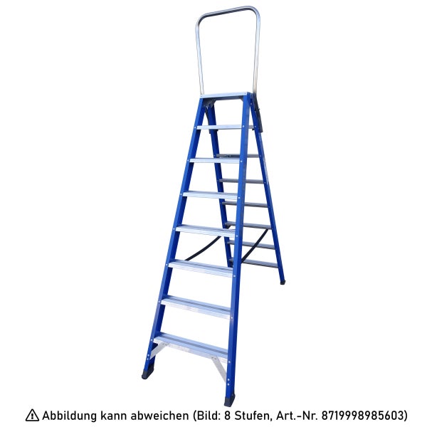 Leiter mit Stufen und Haltebügel