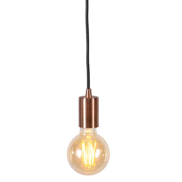 Hängelampe mit Leuchtmittel und Textilkabel