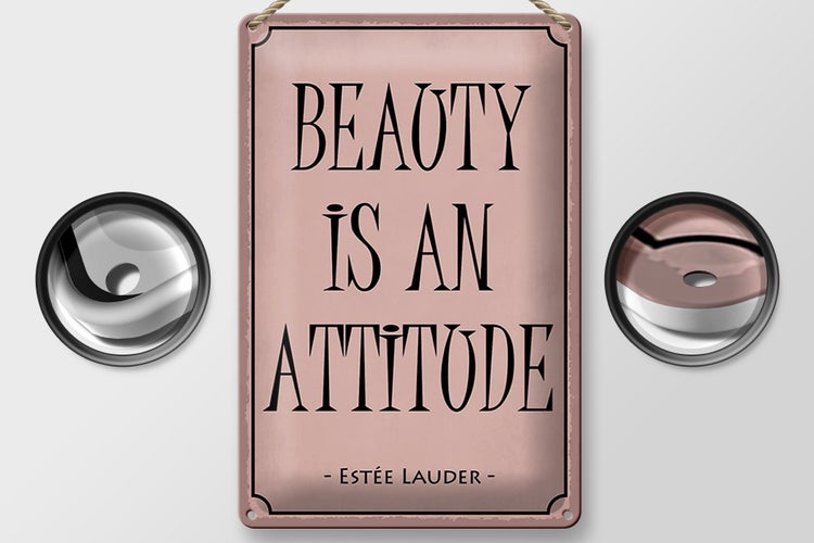 Blechschild Spruch 20x30cm beauty is an attitude