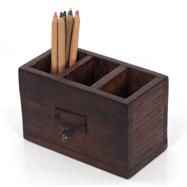 Stiftehalter-Box Vintage 19 Mahagoni 02 hellbraun
