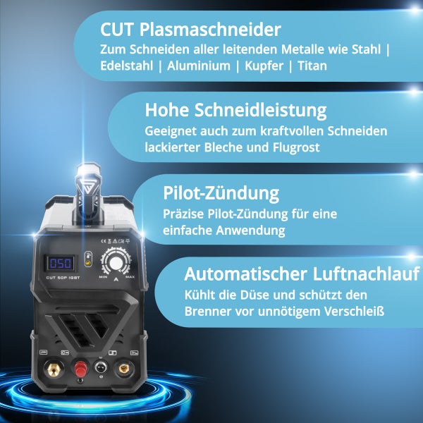 STAHLWERK Plasmaschneider CUT 50 Pilot IGBT mit Pilotzündung und 50 Ampere