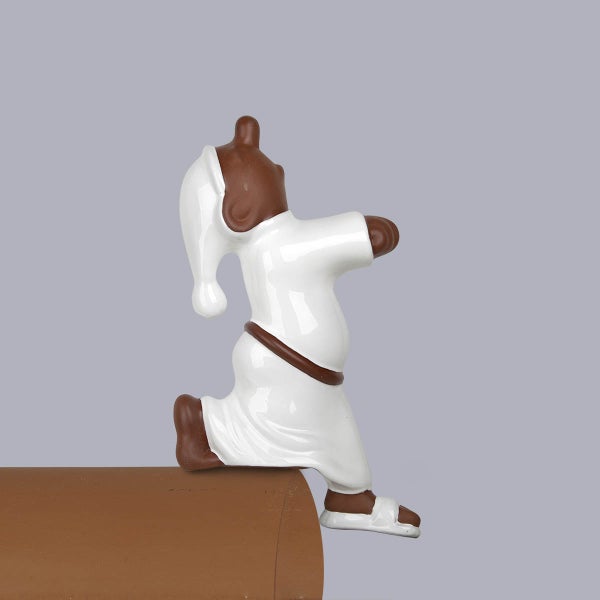 Firstfigur Schlafwandler aus glasierter Keramik für das Dach.