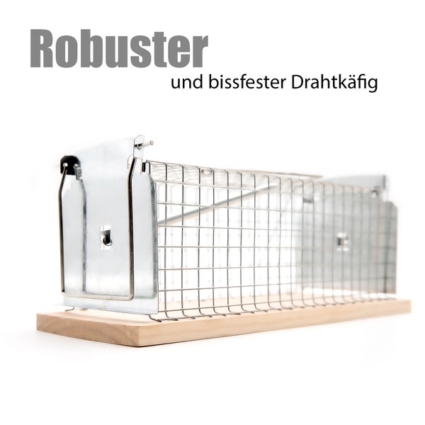 Lebendfalle aus Draht und Holz