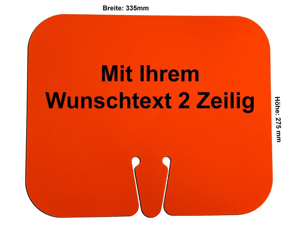 Leitkegel Schild 34 x 28 cm zum Aufstecken FLEX Leitkegel inkl. Text / orange