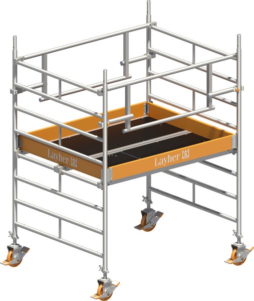 Layher Rollgerüst Uni Kompakt P2 Safety Plus mit Doppelgeländer 3,20m AH