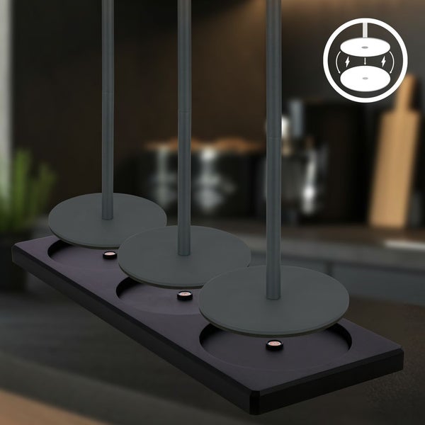 Akku 3er Tischleuchten-Set mit Touch + Ladestation 2,5W 200 lm 2700K + Farbwechsel RGBW H 36 cm Cilano anthrazit