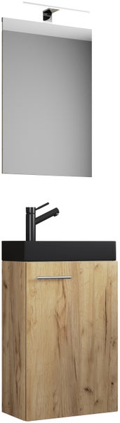 3tlg Waschtisch Slito SP Toilette schmal Schwarz