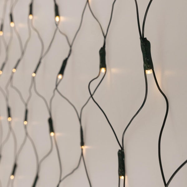 ECD Germany LED Lichternetz mit 320 Warmweiße LEDs, 3x1,5 m, Weihnachten LED Lichtervorhang Lichterkette Weihnachtsbeleuchtung Lichterkettenvorhang, für den Innen- und Außenbereich, IP44 Wasserdicht