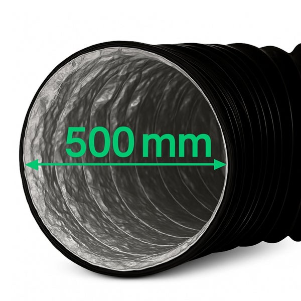 Combiflexrohr 500mm – 1 Meter flexibler Abluftschlauch für Klimageräte, Growboxen & mehr – Robuste Aluminium-Innenbeschichtung, Feuerfest & Extra Stabil