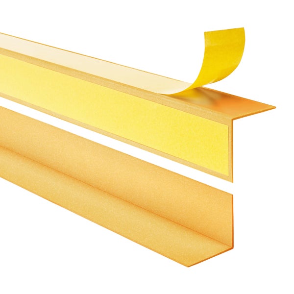 Selbstklebendes Eckschutzprofil, L-Form, mit strukturierter Oberfläche für Kantenschutz.