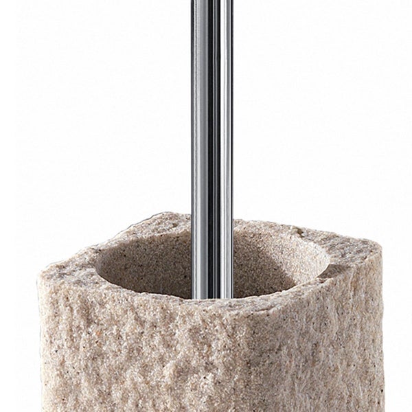 Beige Toilettenbürstengarnitur aus Harz | Gelso