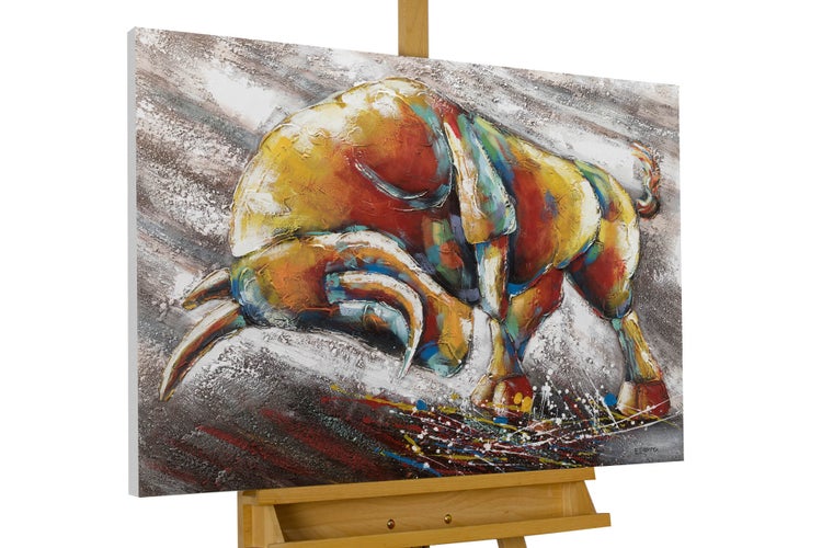 Handgemaltes Gemälde Acrylfarbe 100x75cm Orange