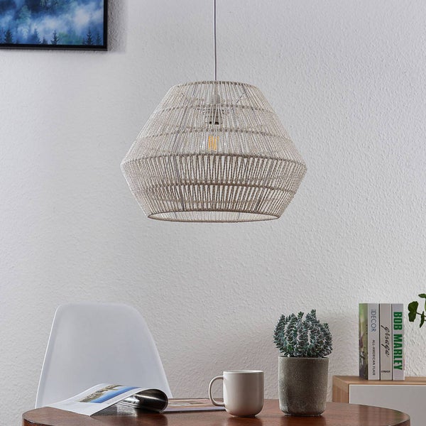 Lindby Pendelleuchte Ottavio (Modern) in Weiß aus Papier (1 flammig, E27) - Deckenlampe Esstischlampe Hängelampe Hängeleuchte Wohnzimmerleuchte