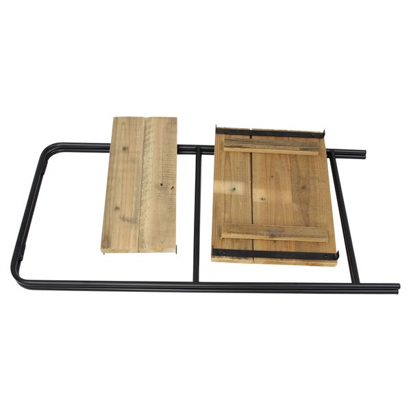 FRANK FLECHTWAREN | Etageren-Regal Modern, 3tlg., METALL, HOLZ, 40 x 29 x 80 cm
