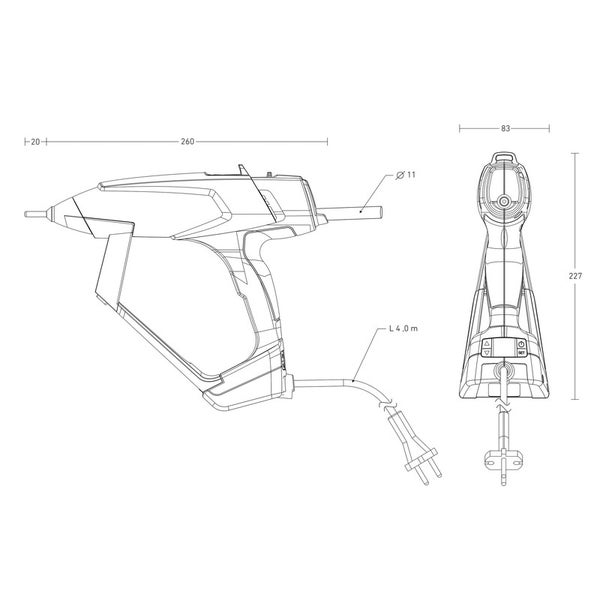 Mann kniet und verwendet eine Klebepistole zum Anbringen einer Fliese.