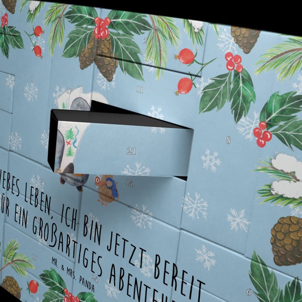Mr. & Mrs. Panda Befüllbarer Adventskalender Pinguin & Maus Wanderer - Blau Pastell