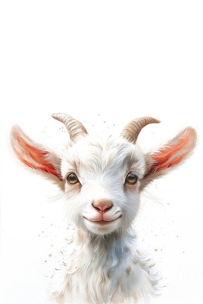 Illustration eines Ziegenporträts mit Hörnern