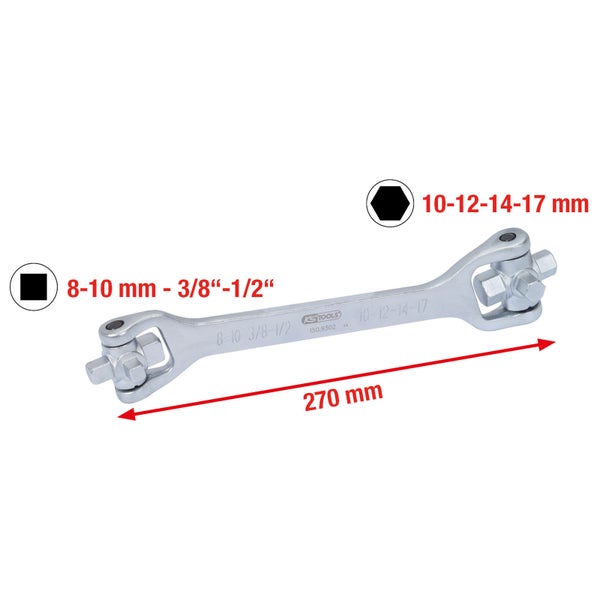 KS TOOLS 8 in 1 Öldienst-Schlüssel 270 mm - 150.9302